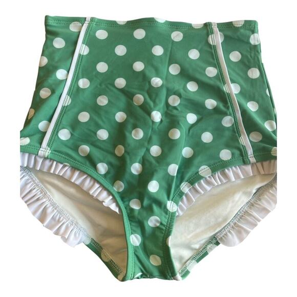Unique Vintage Polka Dot High Waisted Bikini Bottom 50s Pin Up Sz S - Picture 1 of 2